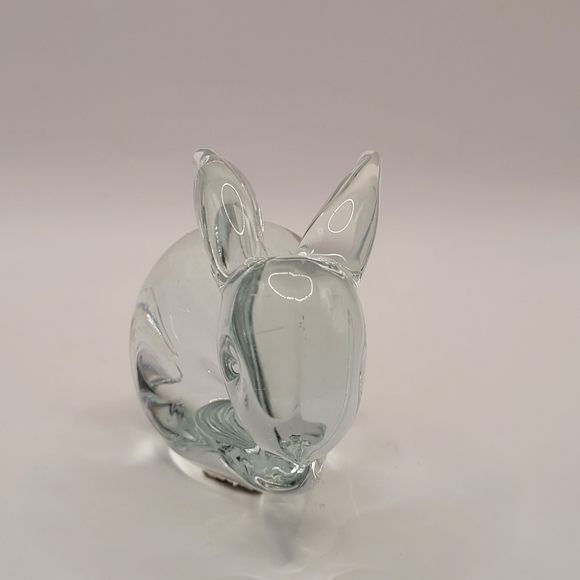 Vintage MCM Art Glass Bunny Rabbit Paperweight Figurine 3.25” X 2.5” - Picture 3 of 9